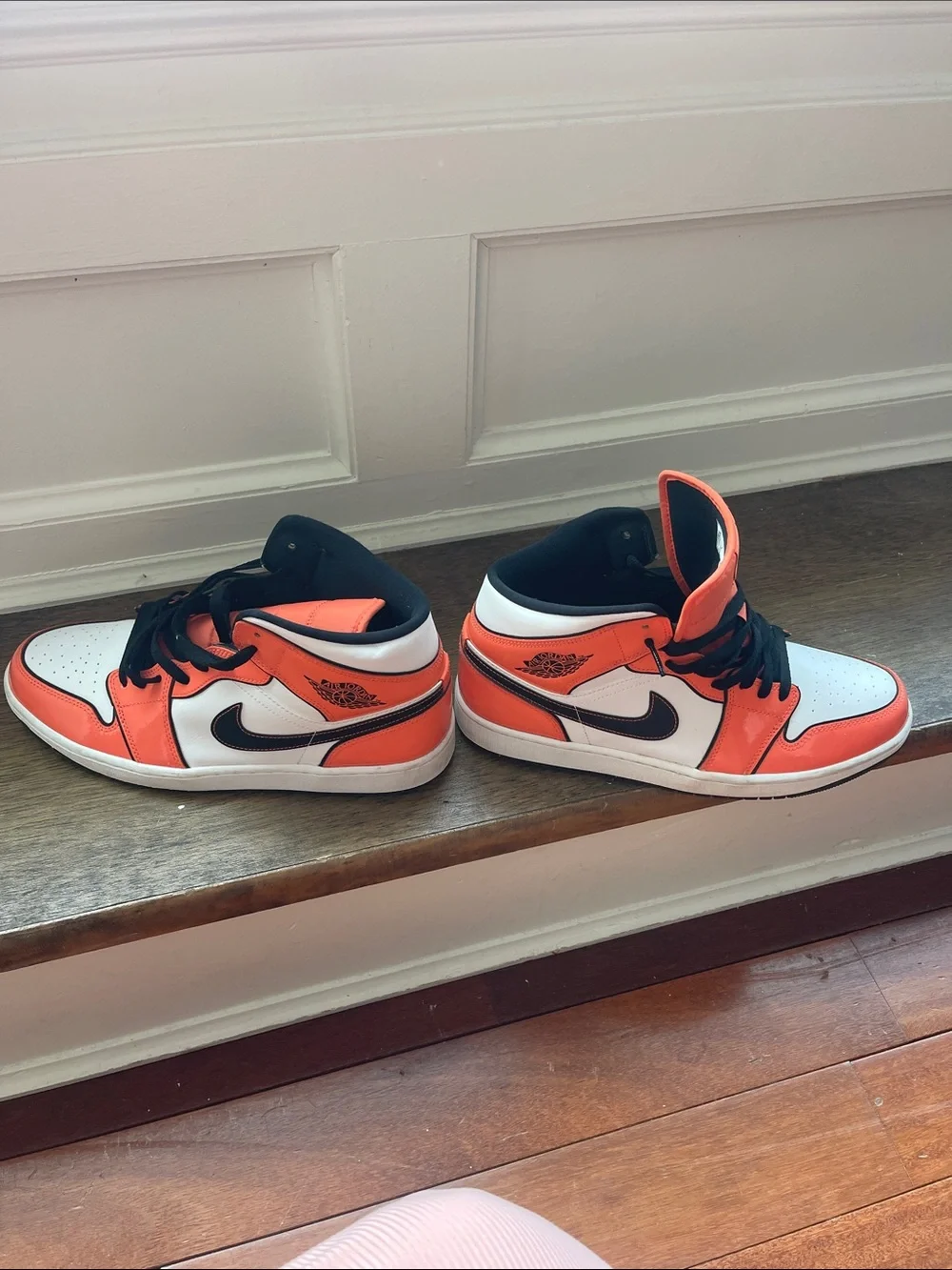 Jordan Men's High-Top Sneakers in Orange, White & Black